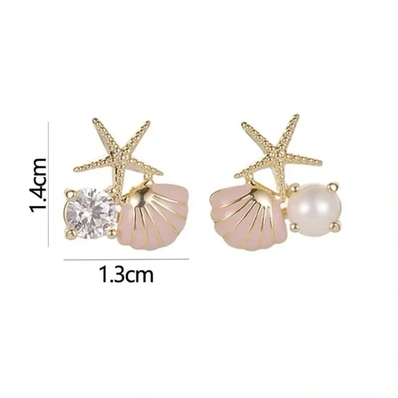 Cubic zirconia starfish earrings - Picture 5 of 5